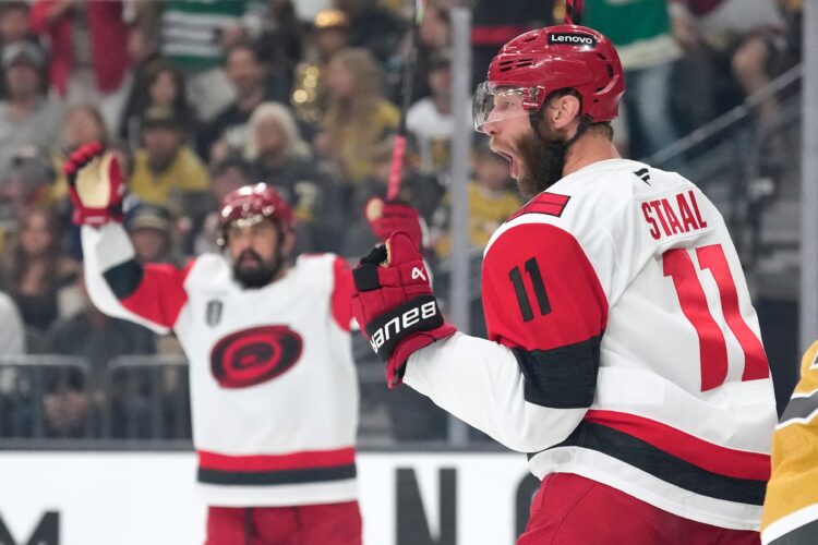 Staal scores twice including game winner as Hurricanes pull even with Golden Knights